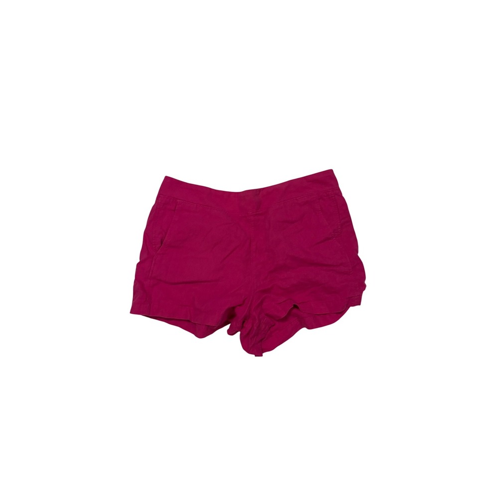Gap Magenta Pink Linen Blend Pull On Shorts Womens Large Elastic Back Casual